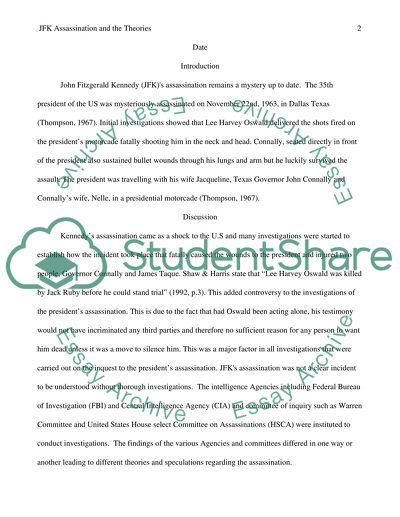 President John Fitzgerald Kennedys Assassination