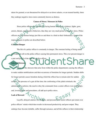 Police Work-Related Stress