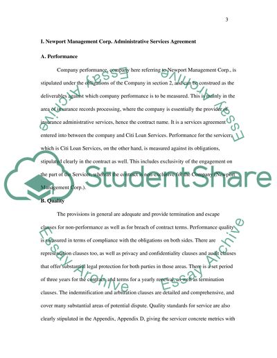 Newport Management Administrative Services Agreement