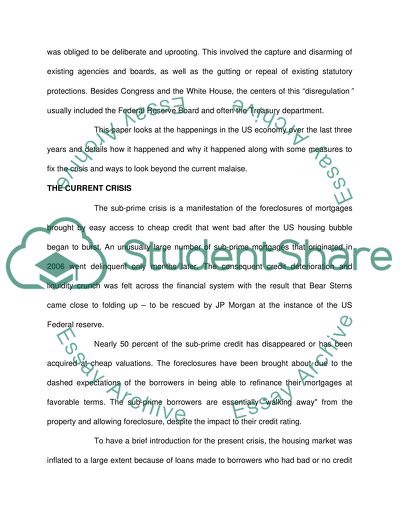 The Economic Troubles in the United States