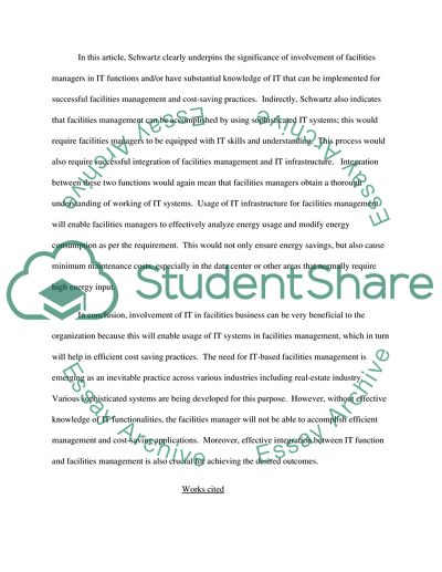 IT and facilities functions by Schwartz
