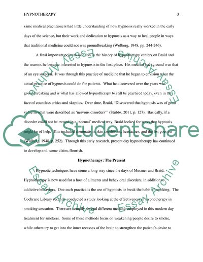 Hypnotherapy: Past, Present and Future