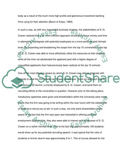 The Recruiting Process at SG Cowen