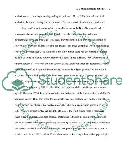 Compare and contrast binet and simons approach to measuring intelligence with that of sternberg