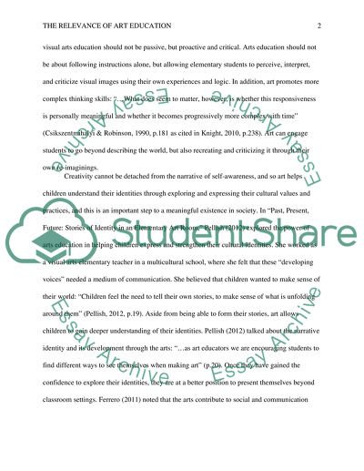 Arts in elementary/secondary education