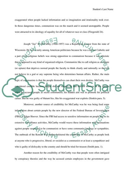 American Political History - The Red Scare and McCarthyism