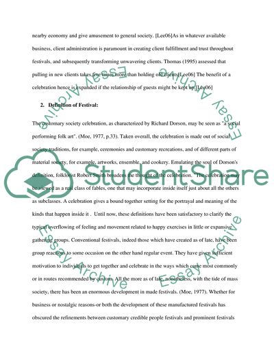 The Relationships Between Festivals and Tourism