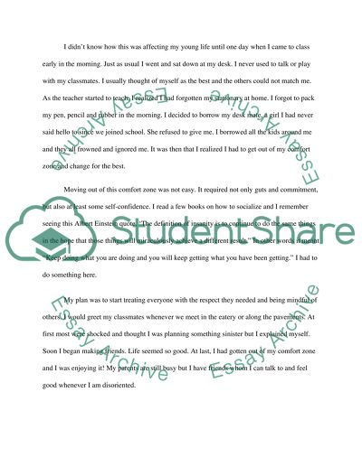 comfort zone essay sample