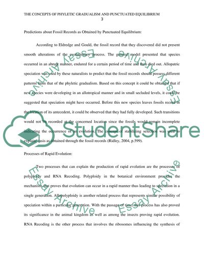 The Concepts of Phyletic Gradualism and Punctuated Equilibrium