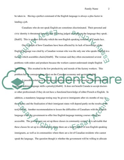 Difficulties Canadians Face if they do not Have a Perfect Command of the English Language