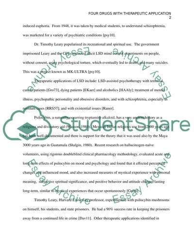 Four Drugs with Therapeutic Application
