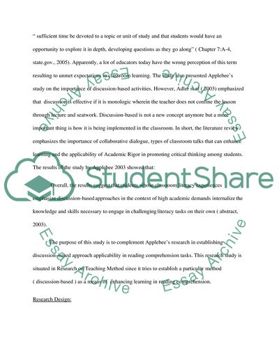Classroom Talk for Rigorous Reading Comprehension Instruction