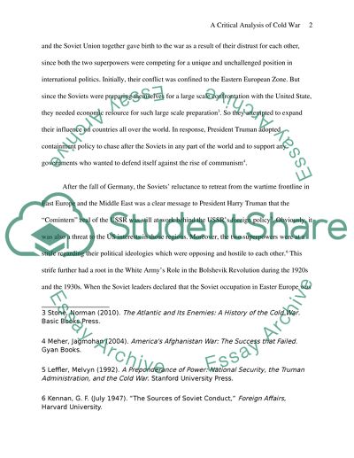 Effects of the Cold War on the Global Relations of the Third World Nations