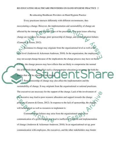 Re-Educating Healthcare Providers On Hand Hygiene Practice