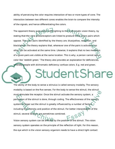 Tutor Marked assigment 03 - Science of the senses