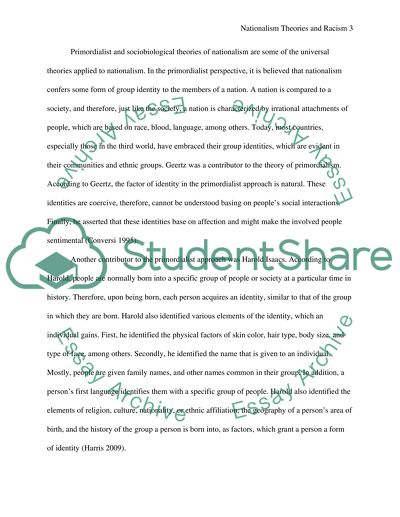 Nationalism Theories and Racism