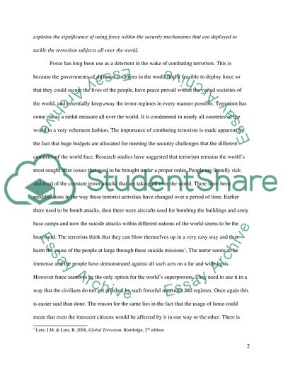 Is force a useful security tool when combating terrorism