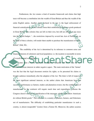 Taxation Laws in 1760s