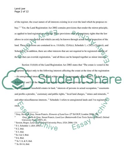 The Mirror Principle And The Land Act Of 2002