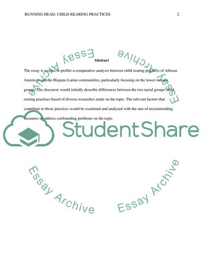 Child Rearing Practices in Poorer Communities