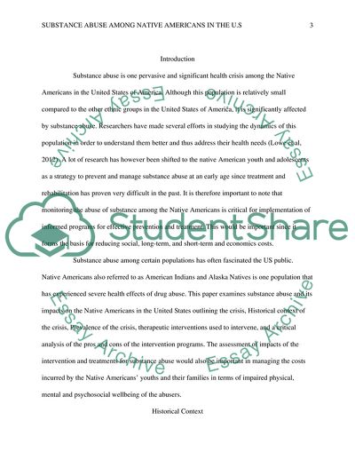 Substance Abuse among Native Americans in the U.S