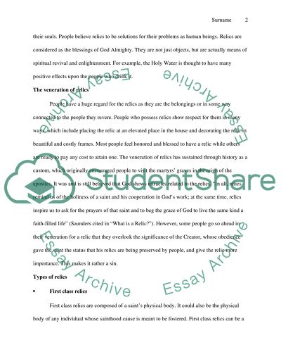 The Idea Behind The Veneration of Relics