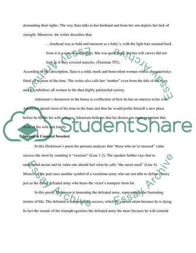 The Relationship between Freemans Revolt of Mother and Three Dickinson Poems