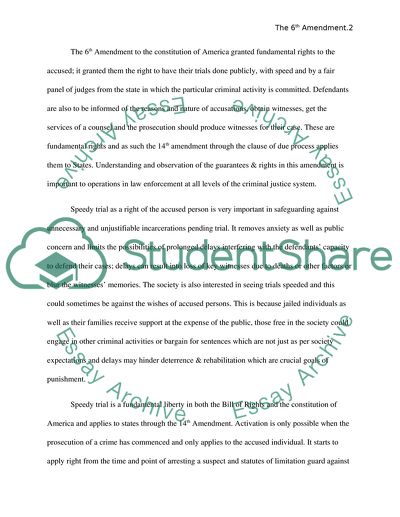 6TH AMENDMENT REGARDING LAW ENFORCEMENT