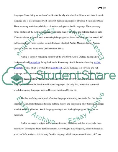 A History of the Arabic Language