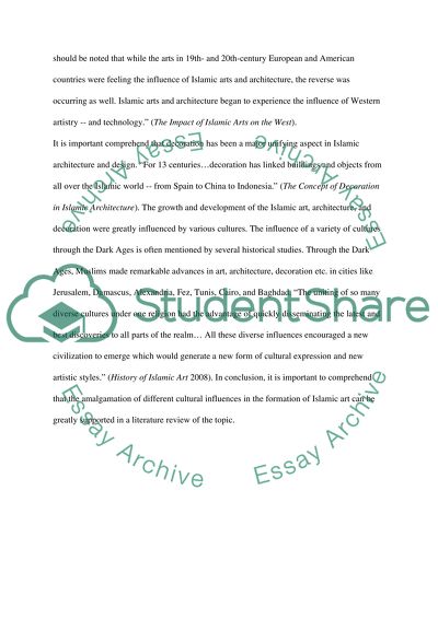 The Formation of Islamic Art and the Amalgamation of Different Cultural