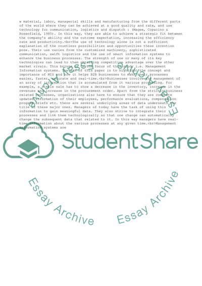 Role of MIS in Enhancing B2B Business