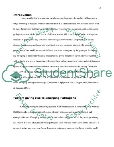 Examples of Spread of Emerging Pathogens