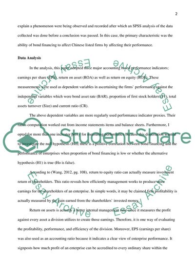 Effect of Bond Financing on the Enterprise Performance in Chinese Listed Firms