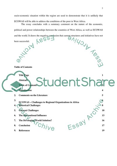 Role of ECOWAS union in the socio-economic development of West Africa