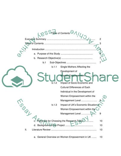 Underlying Causes of Women Empowerment in the Management Level in the UK