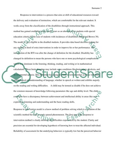 Response to Intervention