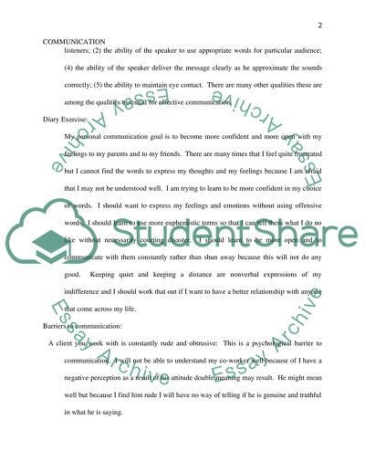 My Personal Communication Goals