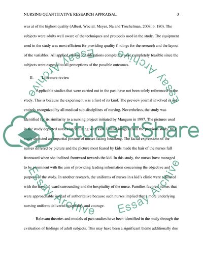 Nursing Quantitative Research - Impact of Nurses Uniforms