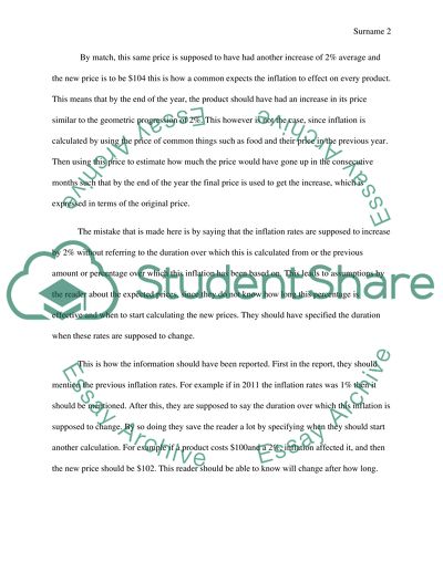Statistical Errors in Expected Inflation Rates