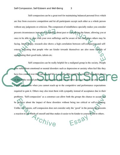 Self Compassion, Self Esteem, and Well Being