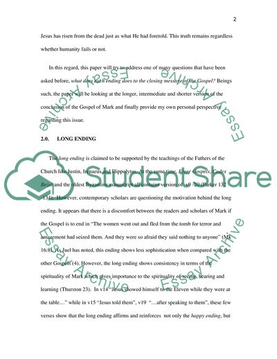 The Gospel According to Mark - How Did It End