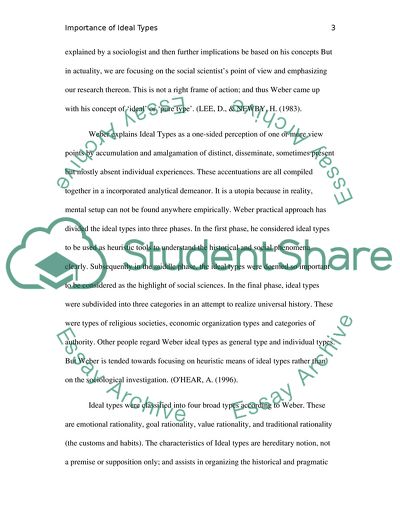 Importance of Ideal Types