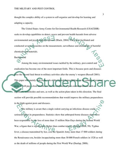 Resistance in Medically Important Pest and its Significance on Military Preventive Medicine