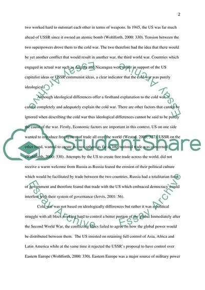 Was the Cold War and Ideological Conflict between USA and USSR