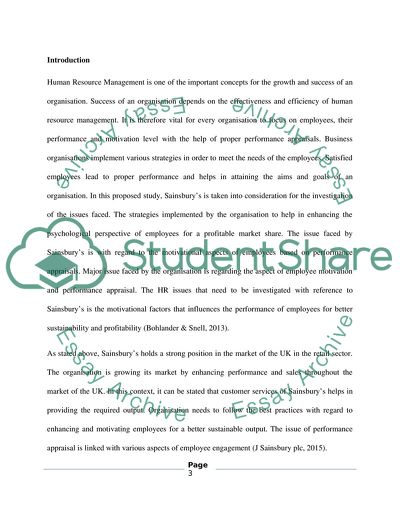 The Issue Faced by Sainsburys - Performance Appraisals and Motivation