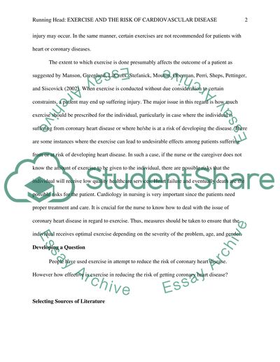 Exercise and the Risk of Cardiovascular Disease