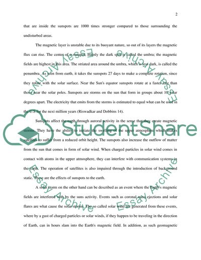 Sunspots and Sun Storms