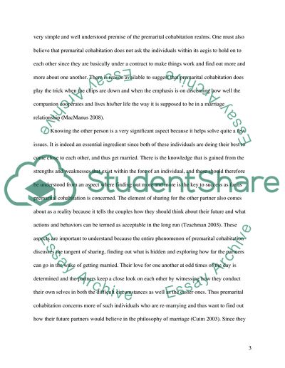 Premarital Cohabitation