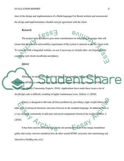 Evaluation of Multilanguage Car Rental Website