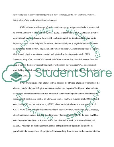 Complementary and Alternative Medicine